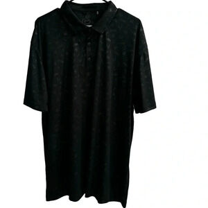 Swannies Brock Doodle Print The Horn Pique Polo Size XL Black Golf Sporty Preppy